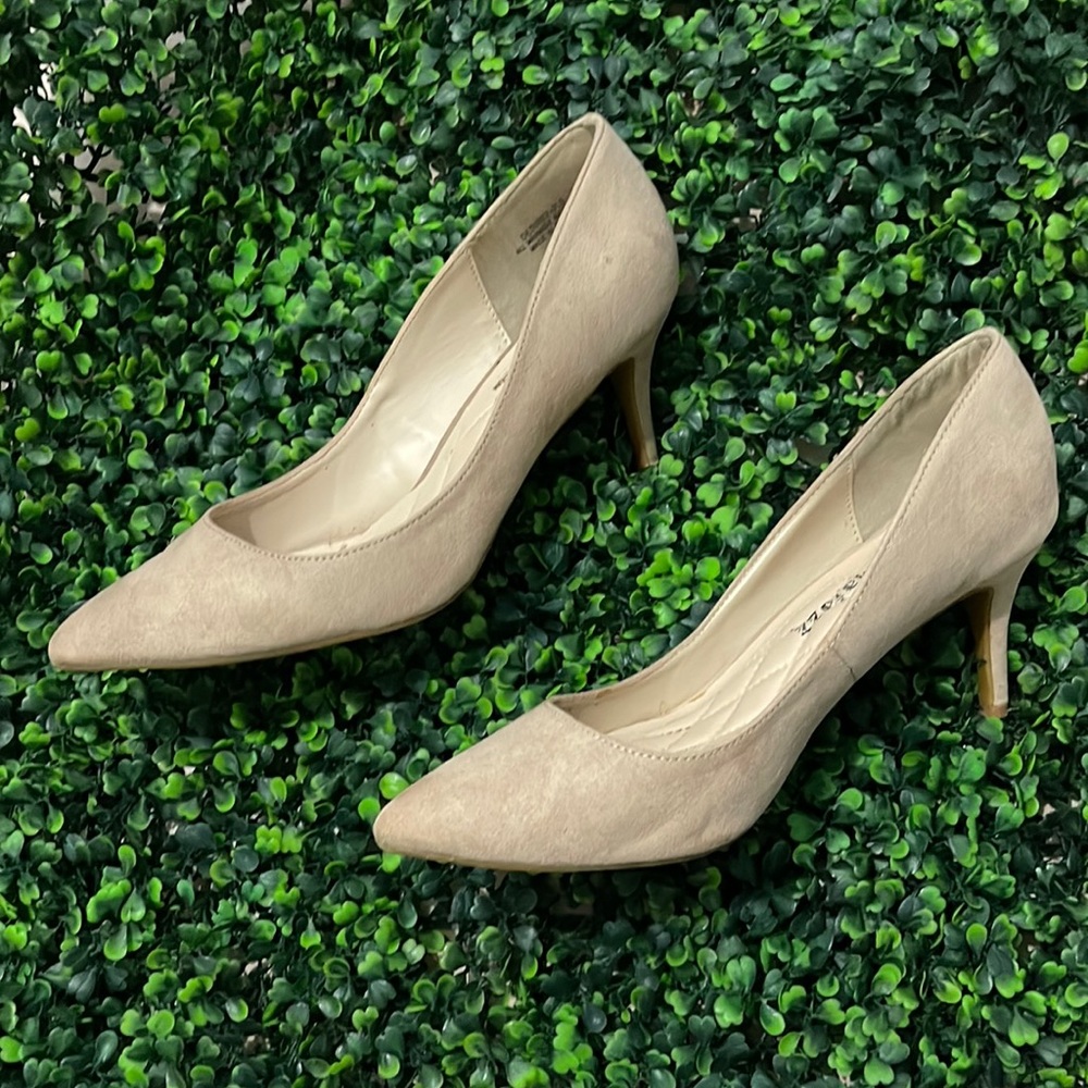 Cream Pumps Office Shoes